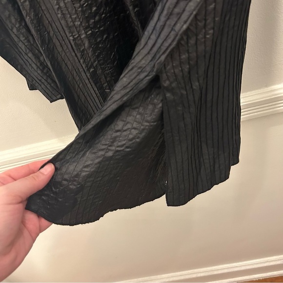 Eileen Fisher Silk Button Down Tunic small black gray - Picture 7 of 10